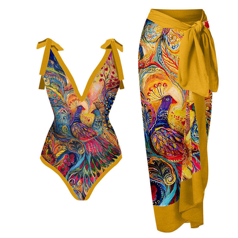 Ladies' One-piece Conservative Swimsuit That Covers Belly And Looks Thin