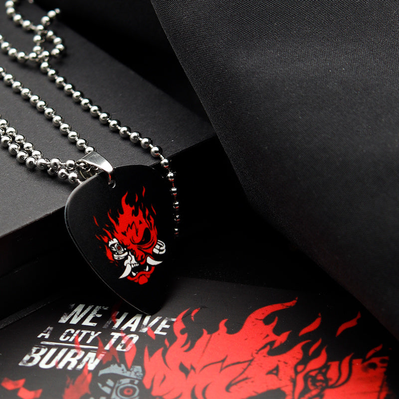 Couple Titanium Steel Band Picks Keychain