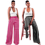 Women's Colorblock Striped Straight Wide Leg Lounge Pants